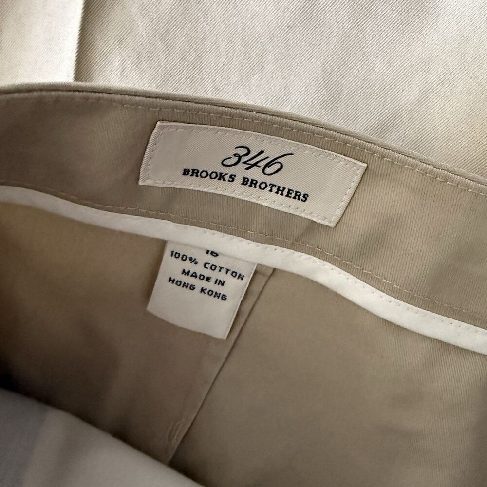 Brooks Brothers Chino Tan Beige Pleated Khaki Pants Size 16 Women’s - Picture 4 of 4